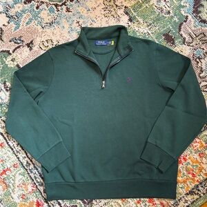 Polo by Ralph Lauren Forest Green Quarter-Zip Sweatshirt / Sweater Men’s Large